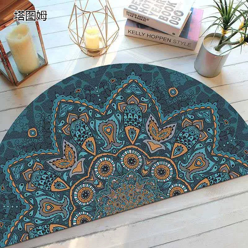 Colorful Rubber Semi Circle Welcome Mat