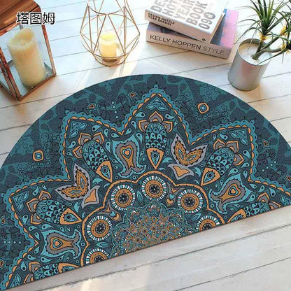 Colorful Rubber Semi Circle Welcome Mat