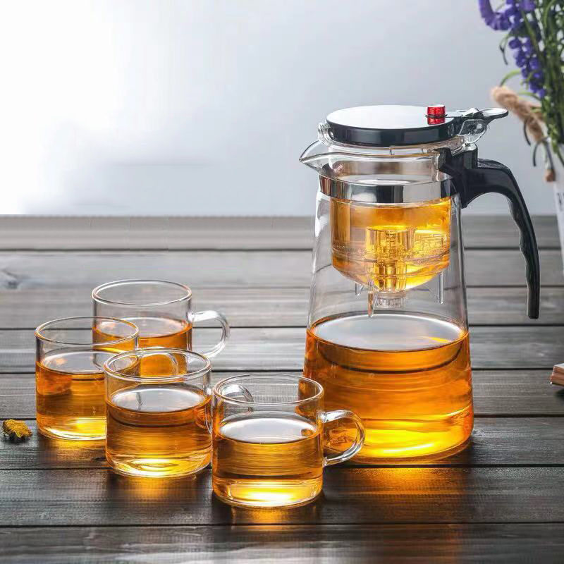 Durable Clear Glass Tea Infuser Teapot