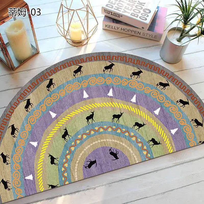 Colorful Rubber Semi Circle Welcome Mat