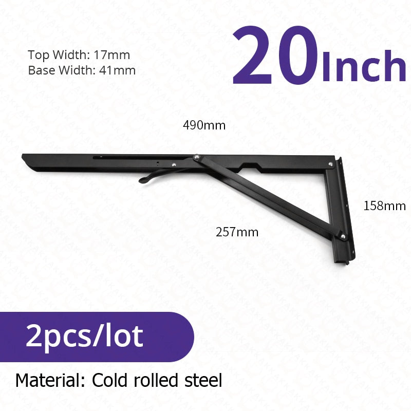 Space-Saving Stainless Steel Folding Shelf Brackets