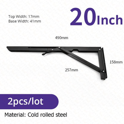 Space-Saving Stainless Steel Folding Shelf Brackets