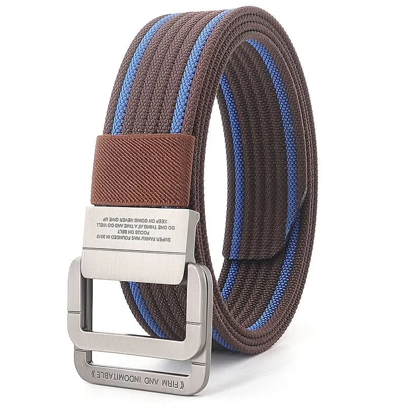 Casual Canvas Web Belt - Double Buckle, Adjustable Fit