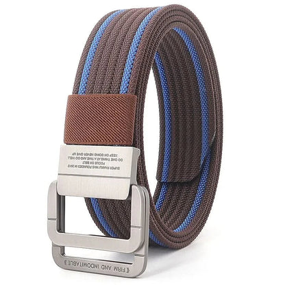 Casual Canvas Web Belt - Double Buckle, Adjustable Fit