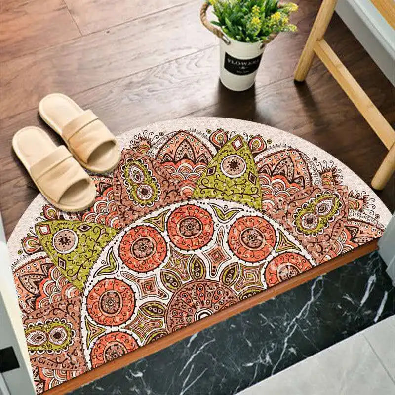 Colorful Rubber Semi Circle Welcome Mat