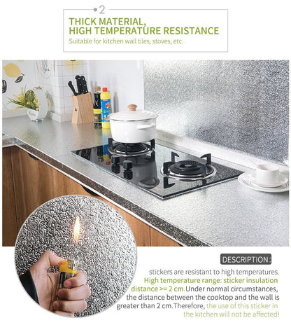 Easy Clean Kitchen Wall Stickers Waterproof Wallpaper