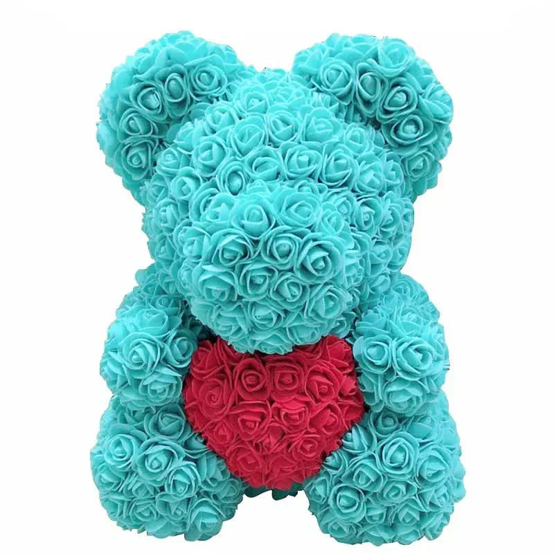Cute Pink Bear with Soft Flower Details - 40cm
