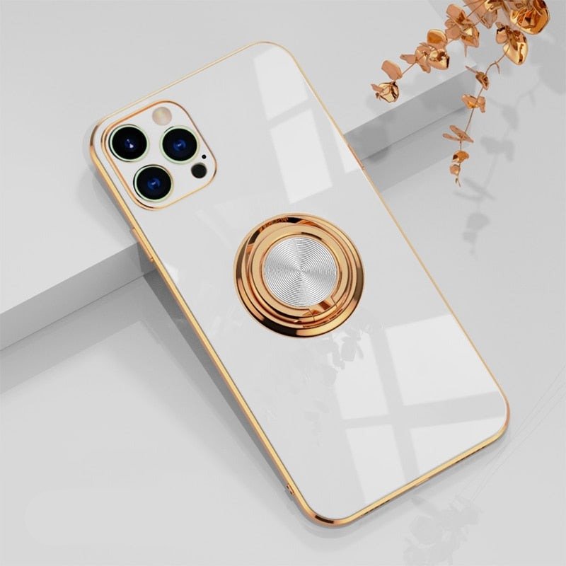 Premium iPhone Case with 360 Metal Kickstand Ring