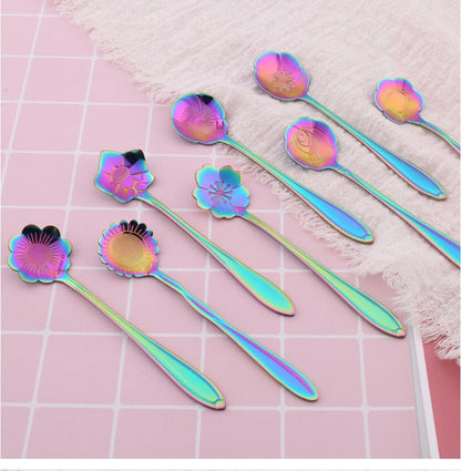 Decorative 8-Piece Stainless Steel Teaspoon Set