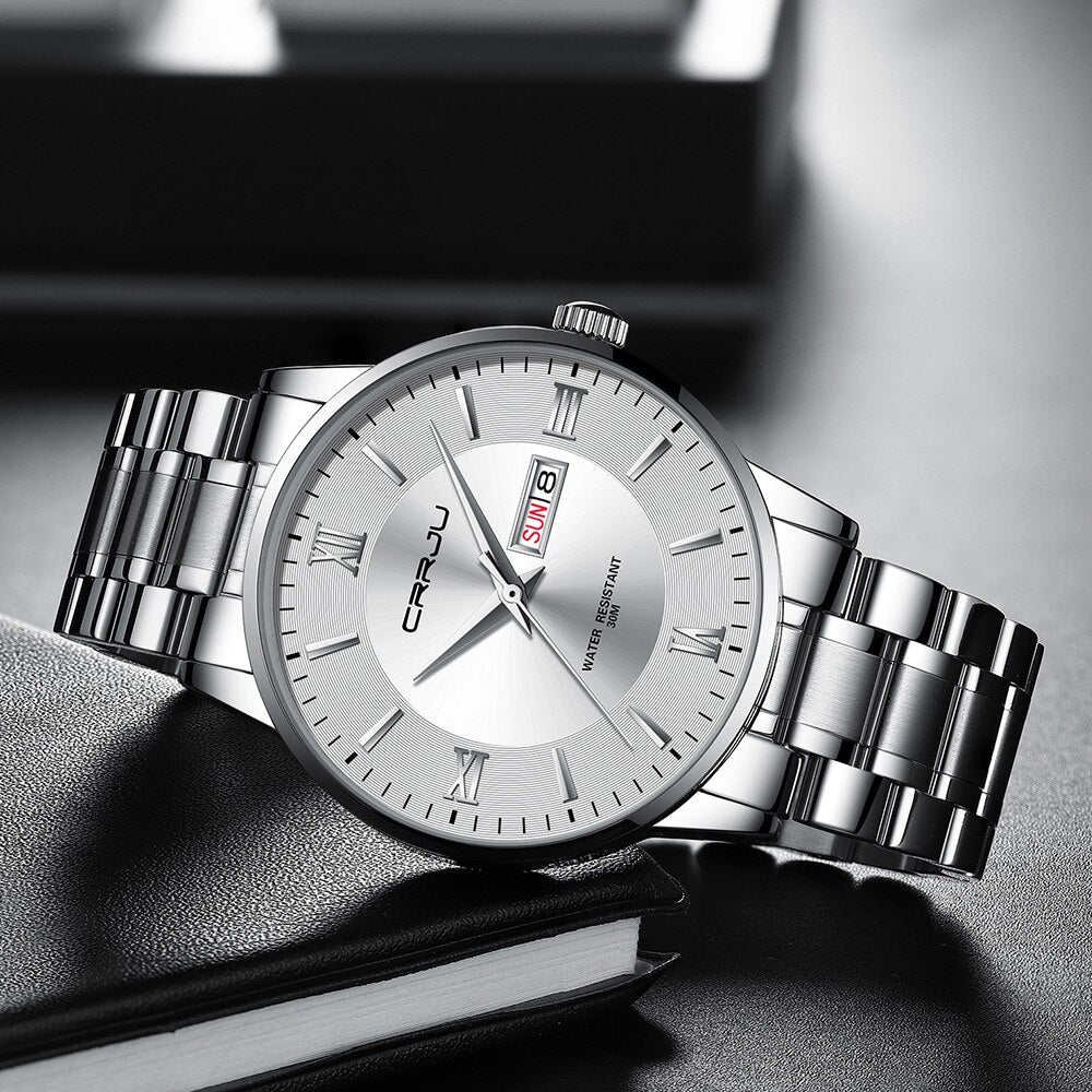 Premium Men's Waterproof Stainless Steel Chrono Watch