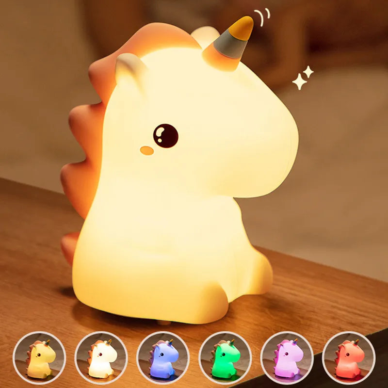 Colorful Unicorn Kids LED Night Lamp