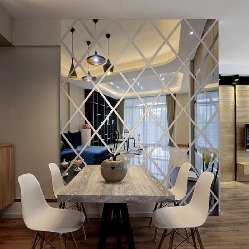 Contemporary 3D Wall Mirror Triangle