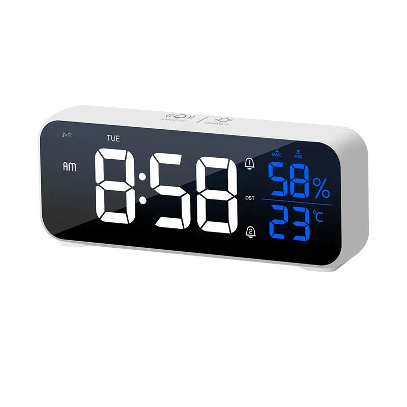 Smart LED Digital Alarm Clock with Temperature Display