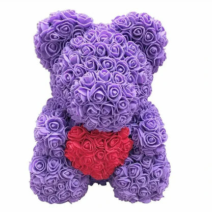 Cute Pink Bear with Soft Flower Details - 40cm