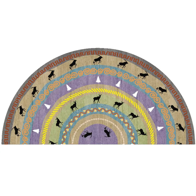 Colorful Rubber Semi Circle Welcome Mat