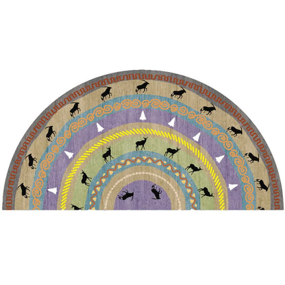 Colorful Rubber Semi Circle Welcome Mat