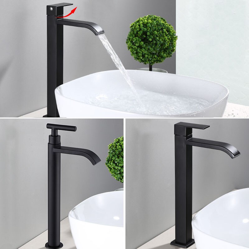 Sleek Black One-Handle Kitchen Faucet
