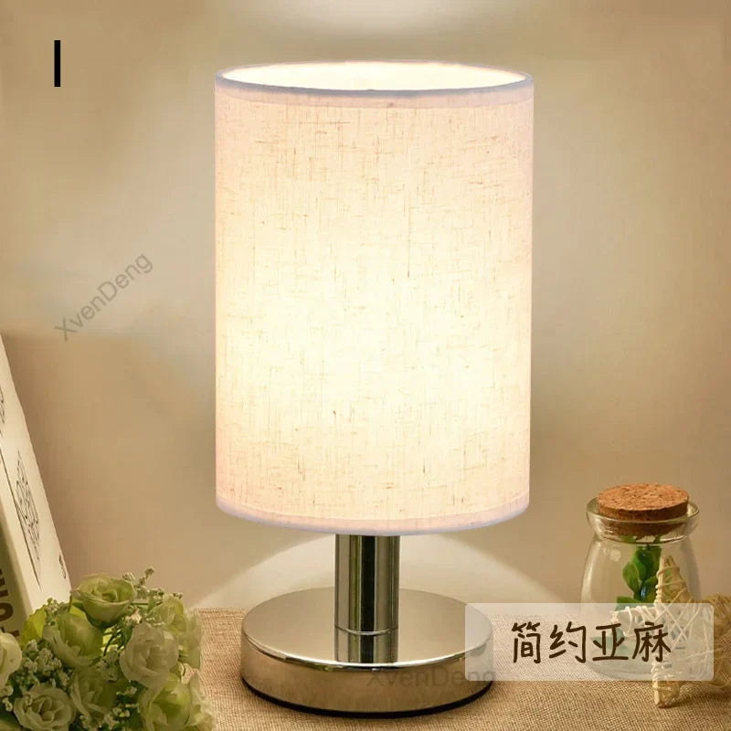 Stylish Metal Desk Lamp with LED Fabric Shade