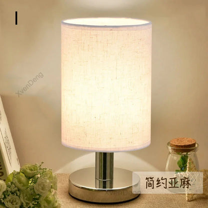 Stylish Metal Desk Lamp with LED Fabric Shade