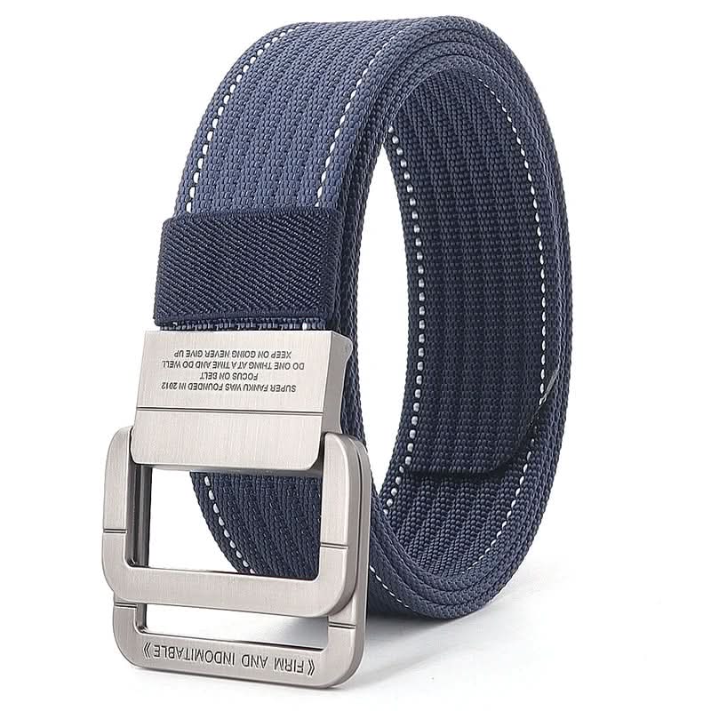 Casual Canvas Web Belt - Double Buckle, Adjustable Fit