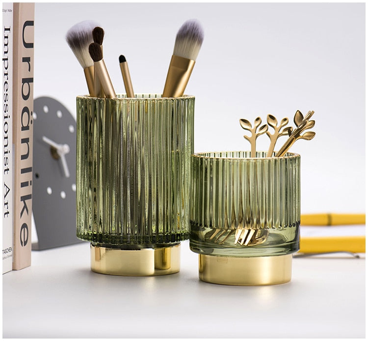Luxury Gold Mirror Makeup Storage Organizer