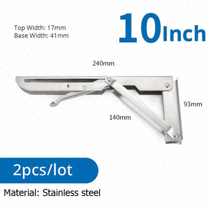 Space-Saving Stainless Steel Folding Shelf Brackets