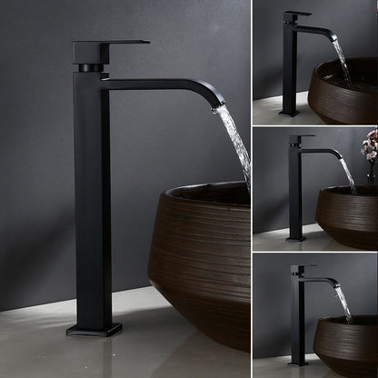 Sleek Black One-Handle Kitchen Faucet