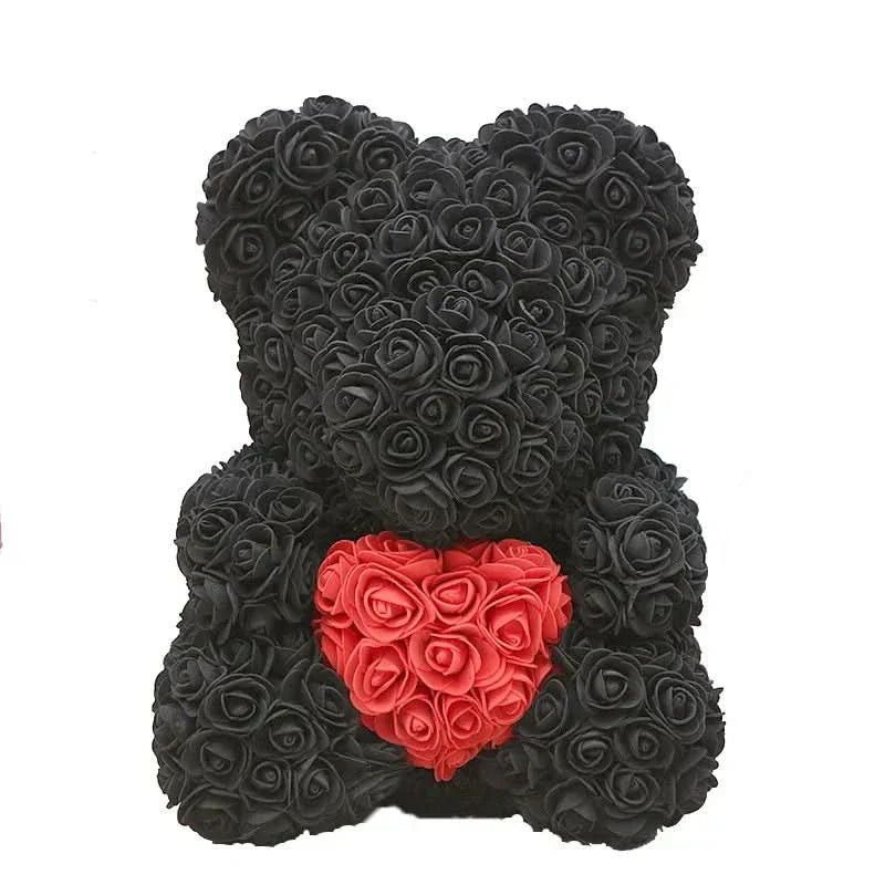 Cute Pink Bear with Soft Flower Details - 40cm