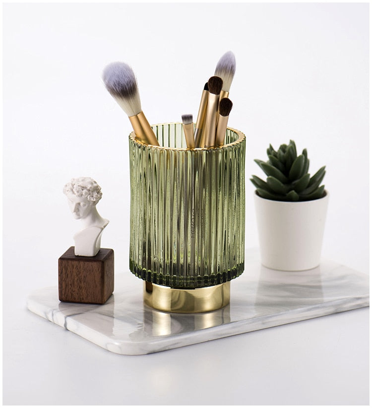 Luxury Gold Mirror Makeup Storage Organizer