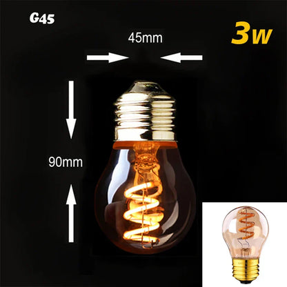 Warm Dimmable LED Bulb with Gold Spiral filament
