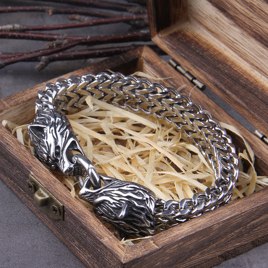 Unique Norse Wolf Cuff Bracelet - Handmade Viking Jewelry - Cofik