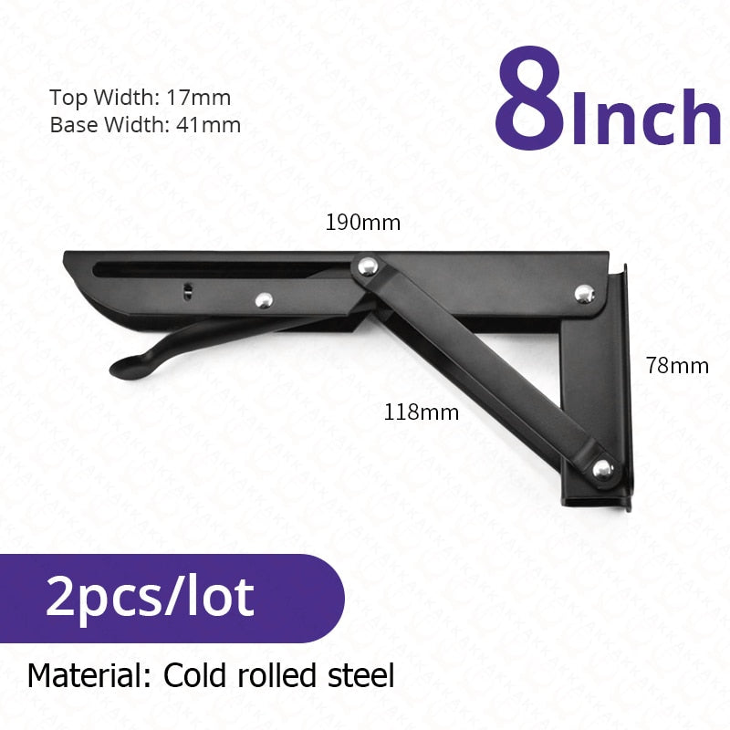 Space-Saving Stainless Steel Folding Shelf Brackets
