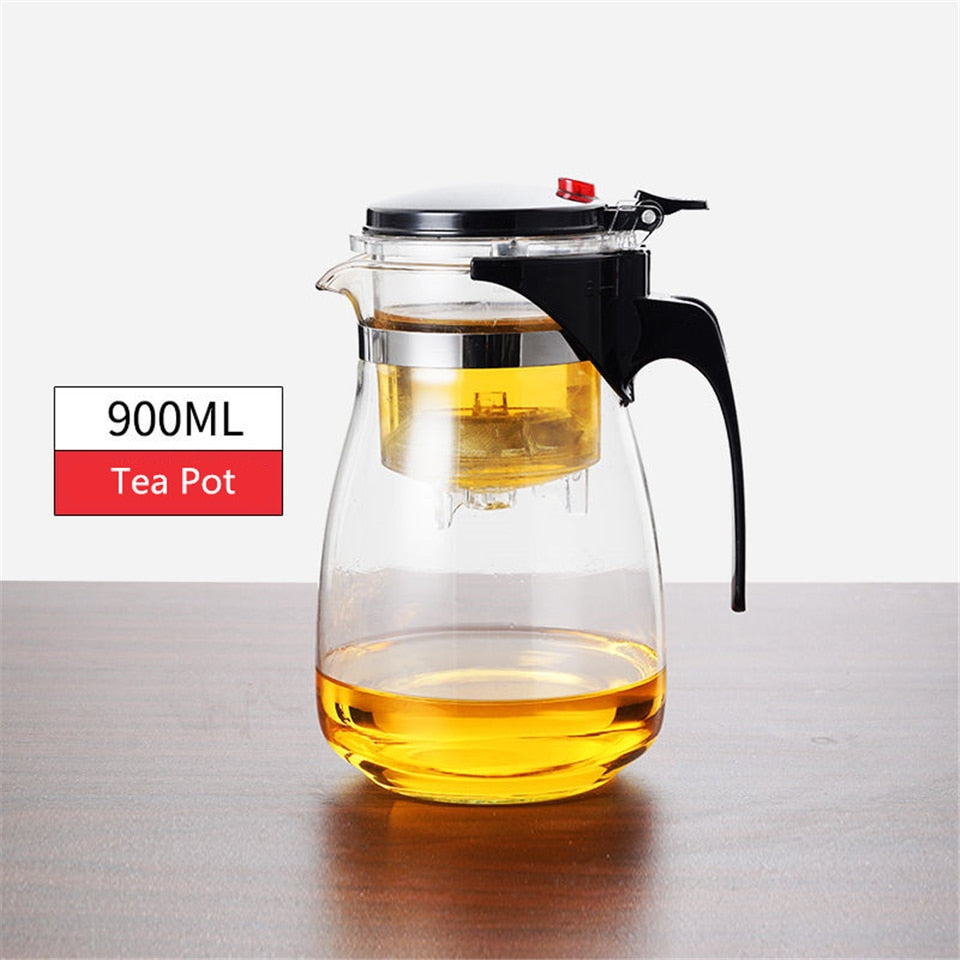 Durable Clear Glass Tea Infuser Teapot