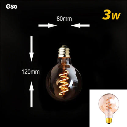 Warm Dimmable LED Bulb with Gold Spiral filament