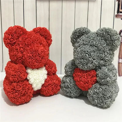 Cute Pink Bear with Soft Flower Details - 40cm