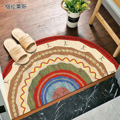 Colorful Rubber Semi Circle Welcome Mat