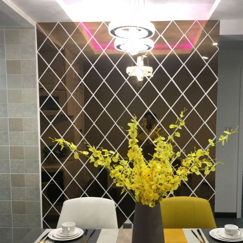 Contemporary 3D Wall Mirror Triangle