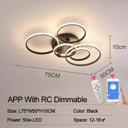 Smart LED Ceiling Lamp - Dimmable Remote Control
