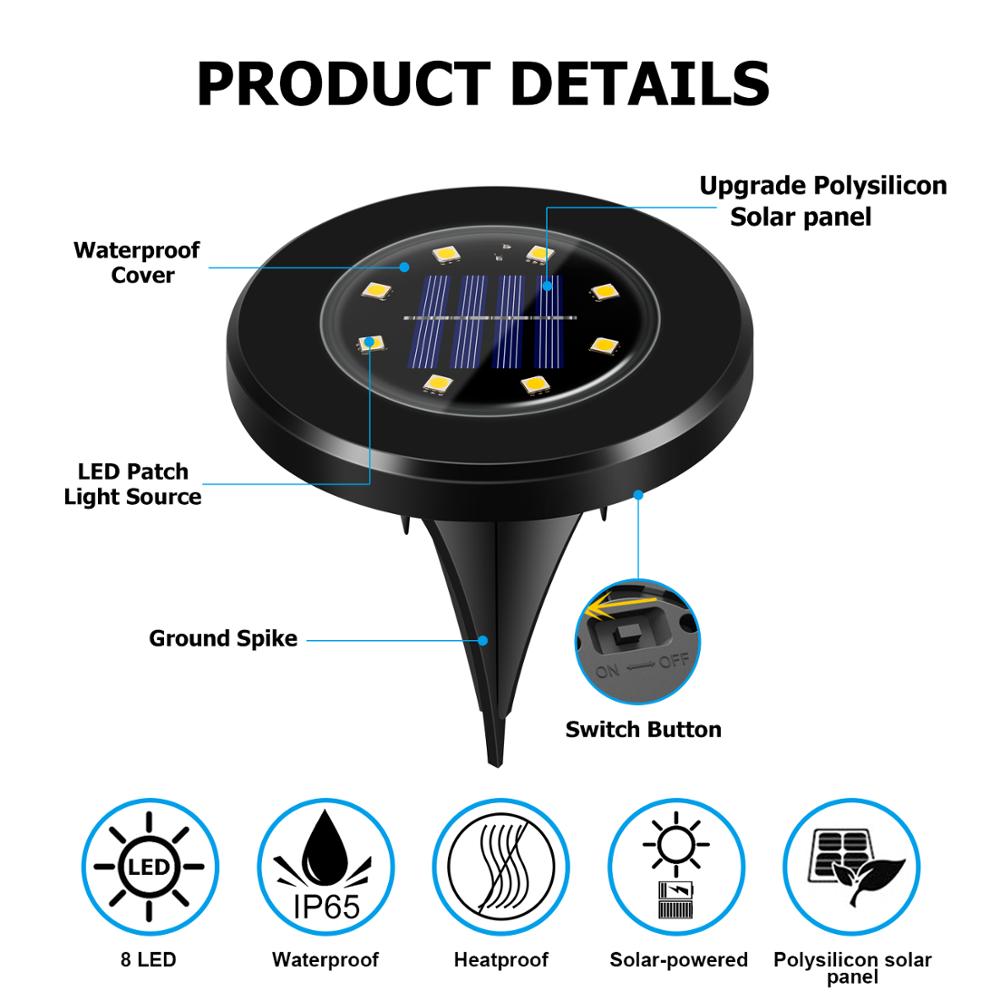 Outdoor Solar Powered Garden Lights Black Set