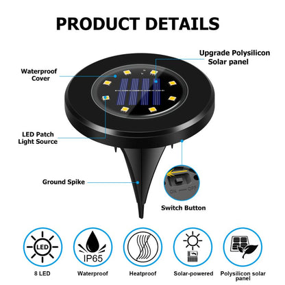 Outdoor Solar Powered Garden Lights Black Set