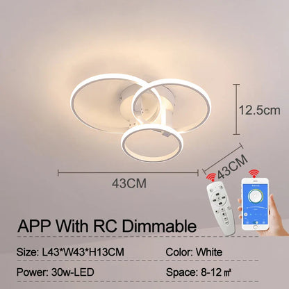 Smart LED Ceiling Lamp - Dimmable Remote Control