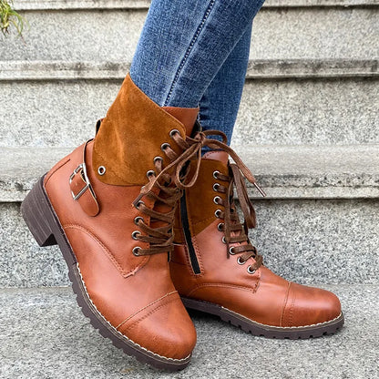 Retro Chic Low Heel Ankle Boots