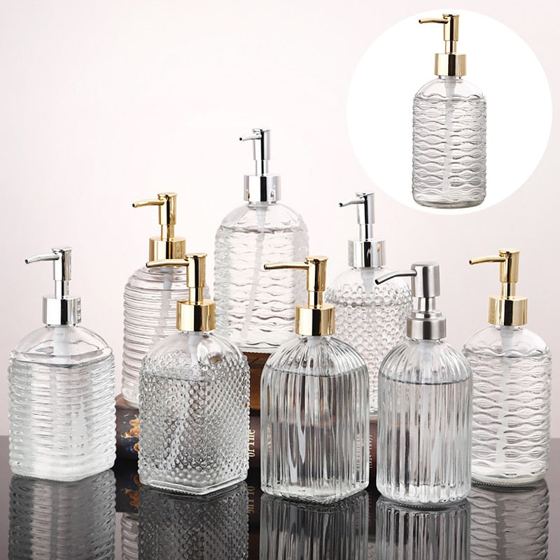 Clear Glass Bathroom Soap Dispenser
