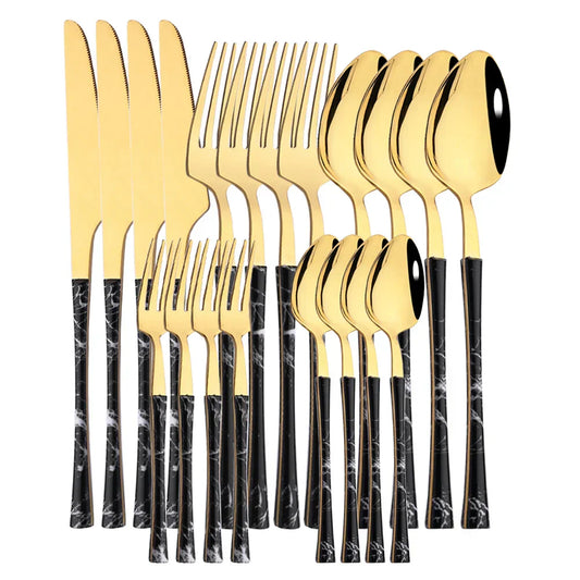 Vintage Style Wood Handle Stainless Steel Flatware Set - Cofik