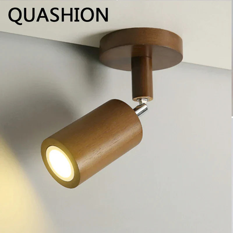 Simple Wooden LED Wall Light with Adjustable Arm