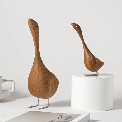 Handcrafted Wooden Love Bird Figurines Natural Home Decor
