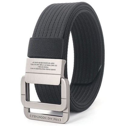 Casual Canvas Web Belt - Double Buckle, Adjustable Fit