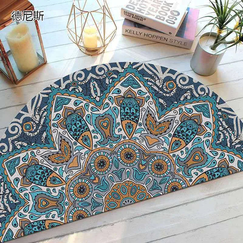 Colorful Rubber Semi Circle Welcome Mat