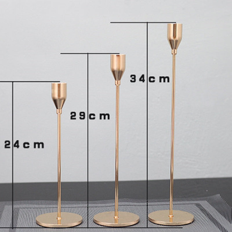 Classic 3 Piece Silver Candle Holder