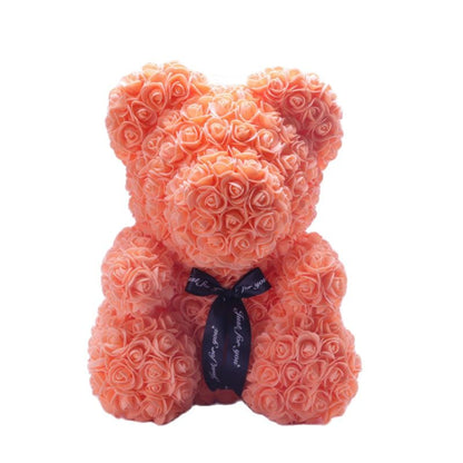 Lovely Fake Rose Bear Plush Toy